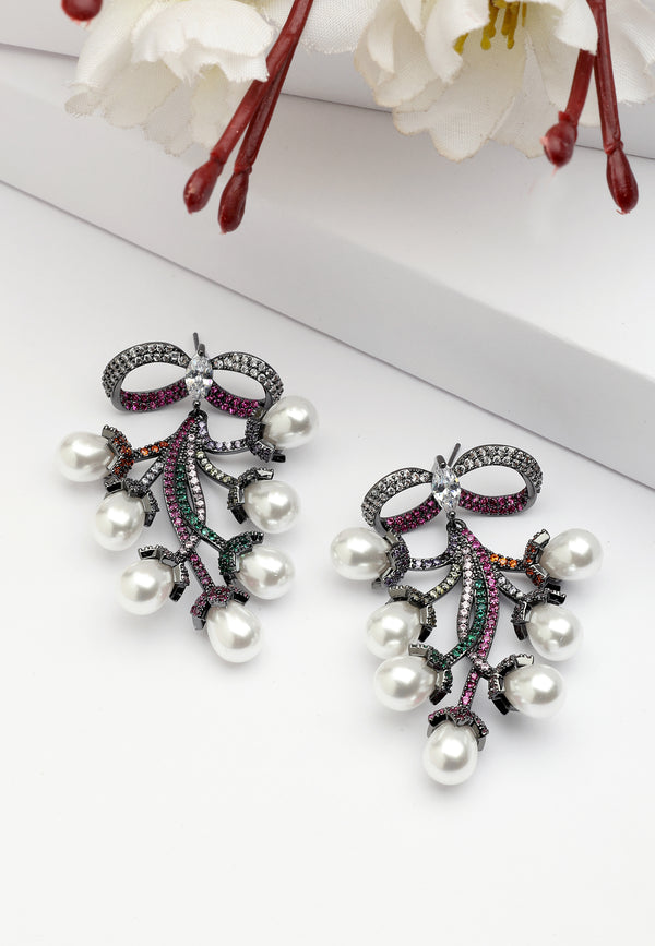 Pendientes Colgantes de Uva en Forma de Lazo Diva