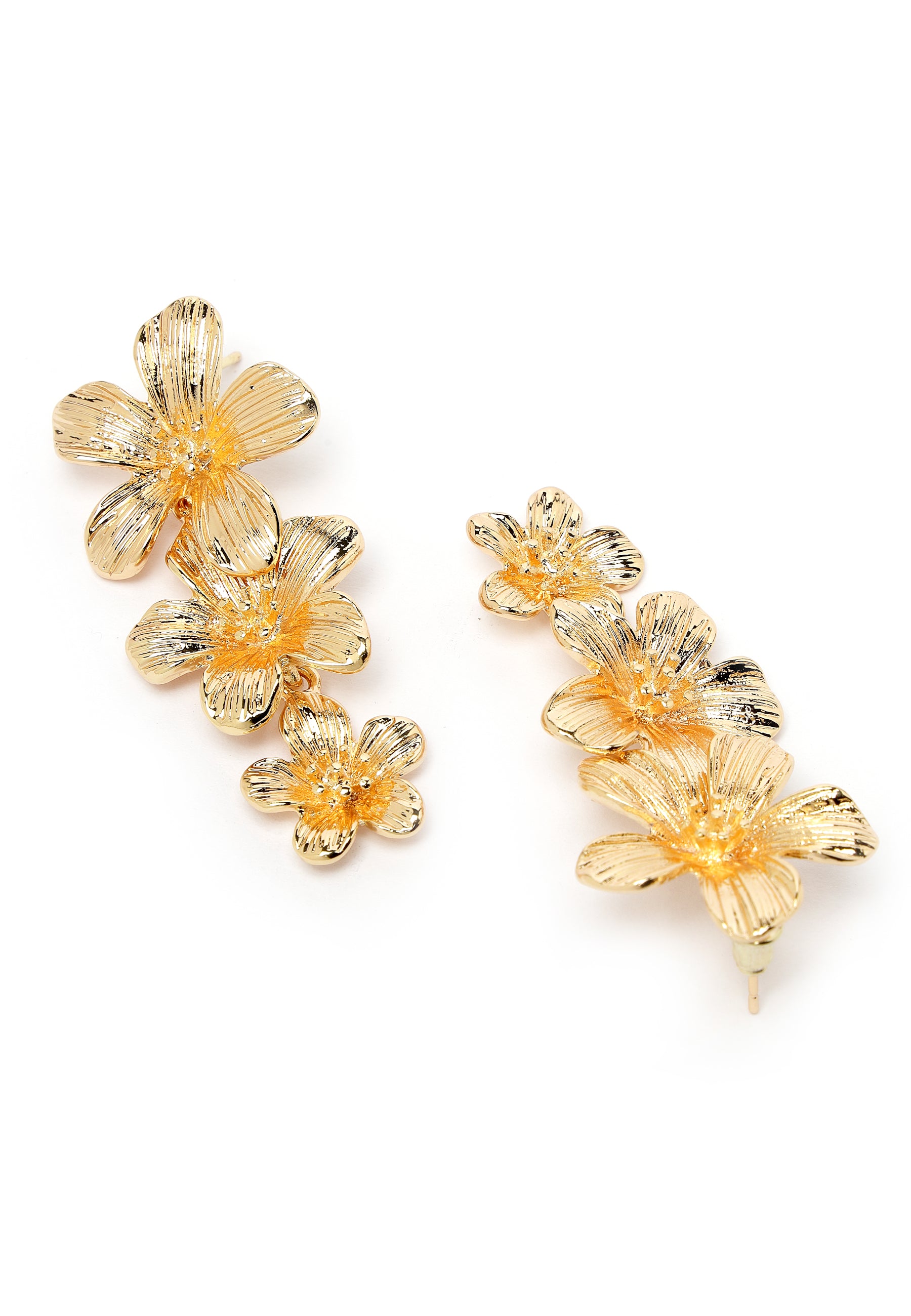 Sterling Gold-Coloured Floral Earrings