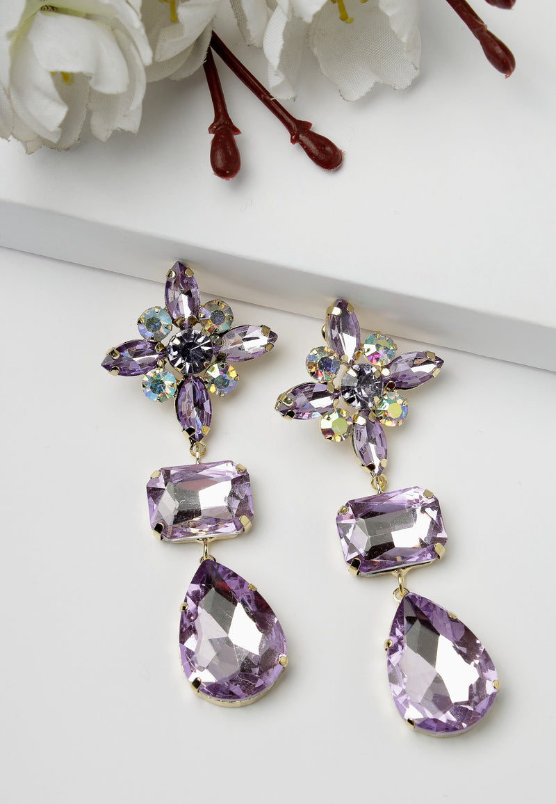 Lavender Contemporary Drop Earrings