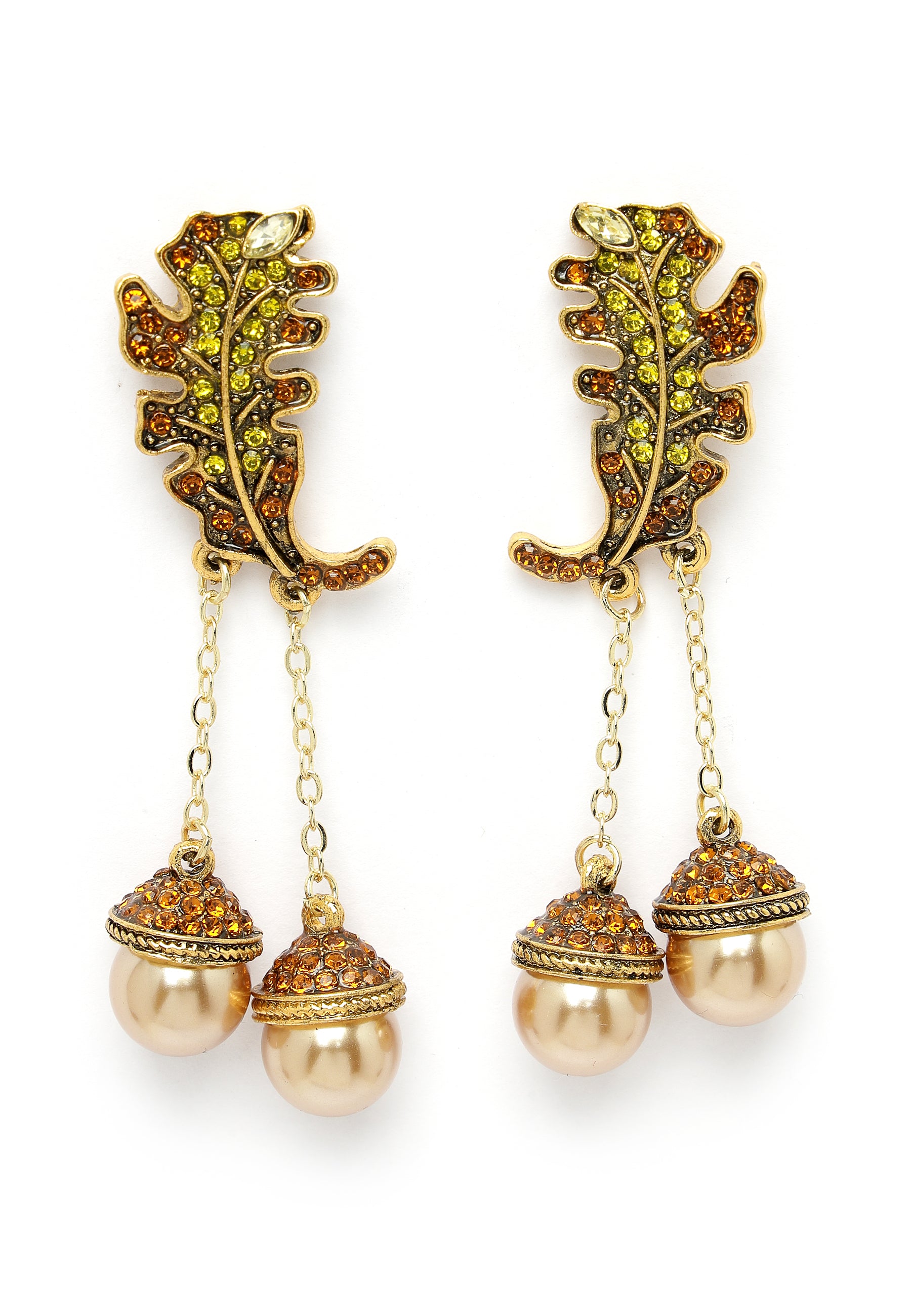 Elegant Leaves Dangler Earrings