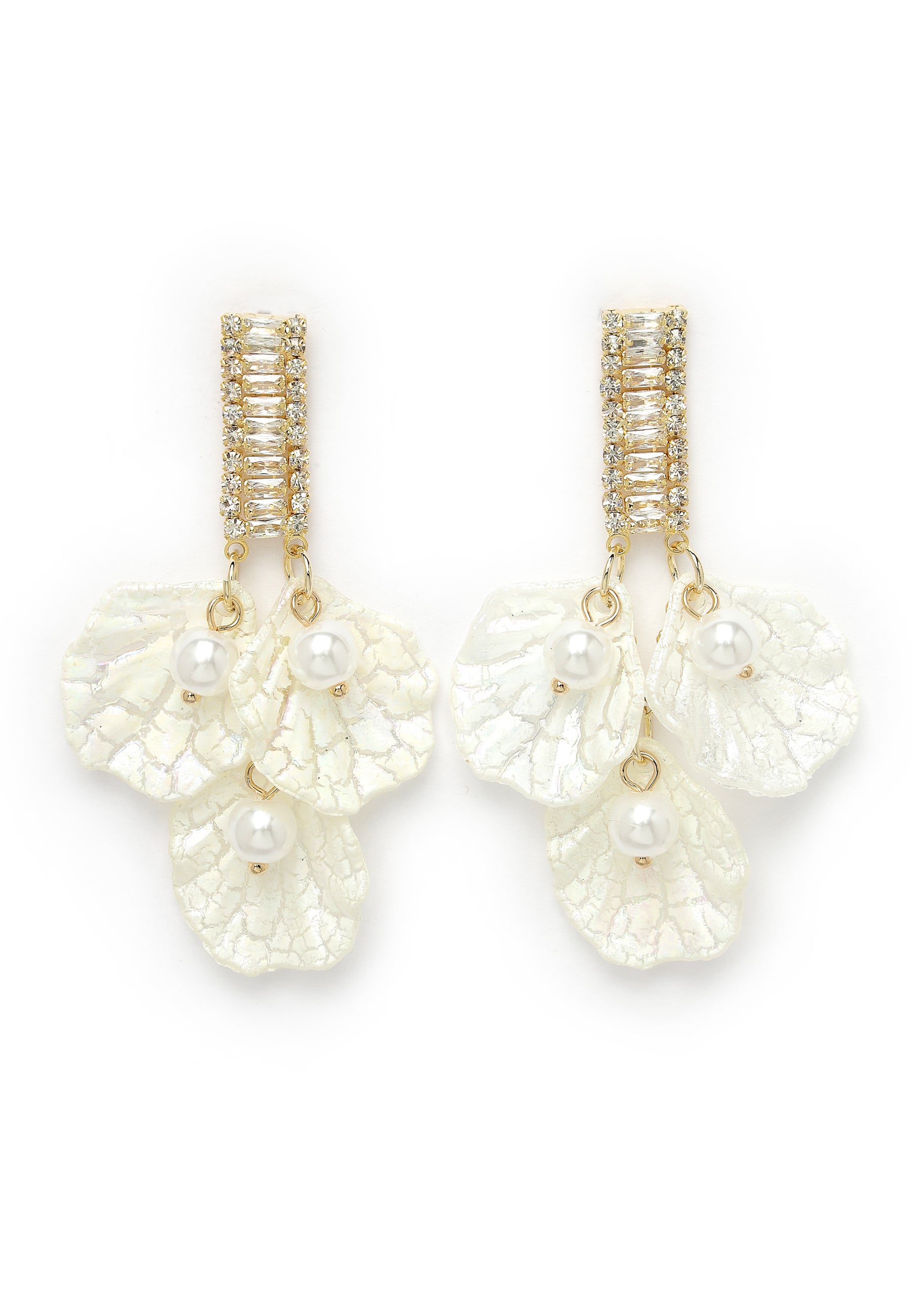 White Shell Drop Earrings