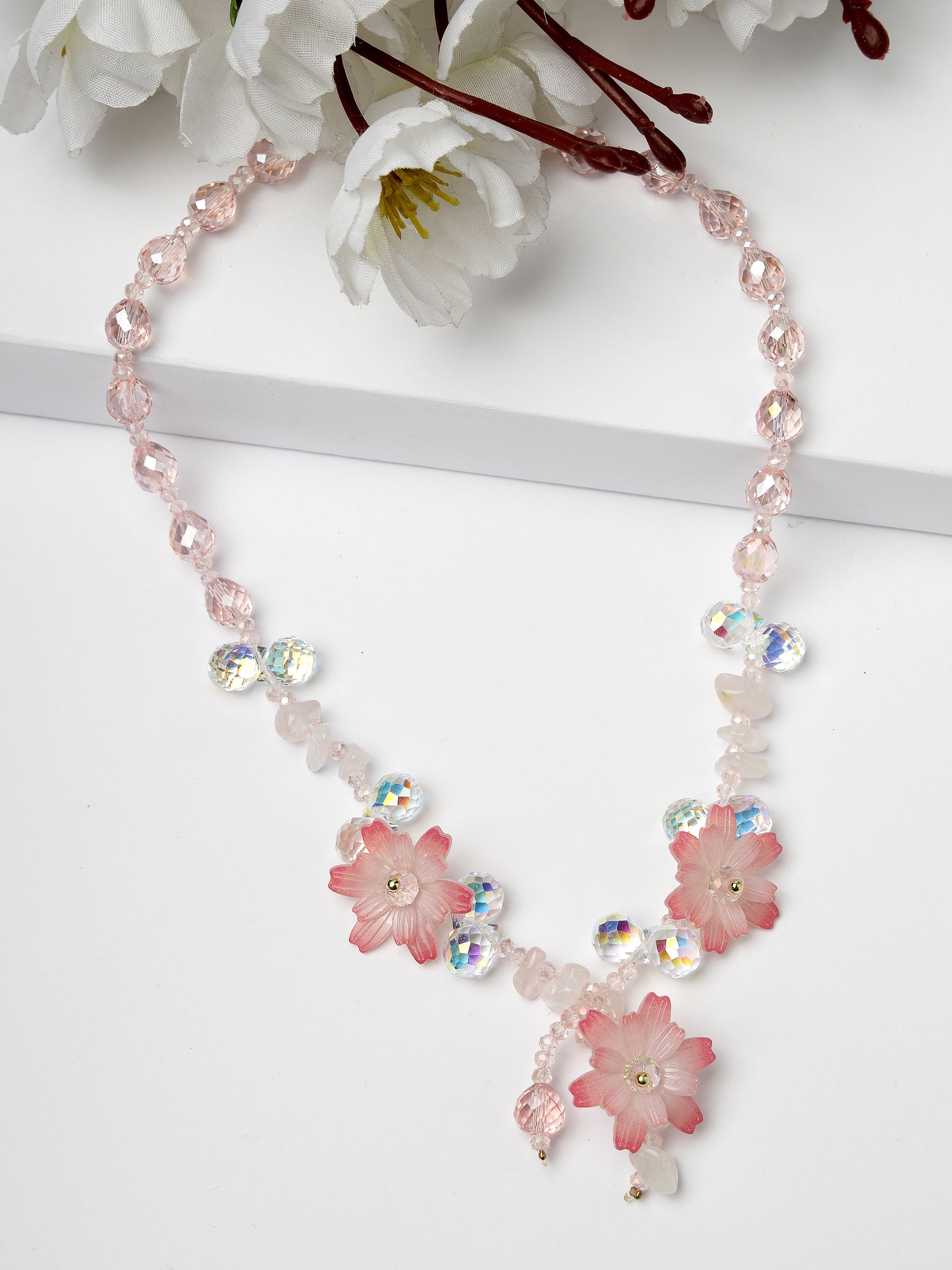 Pink Cherry-Blossom Necklace