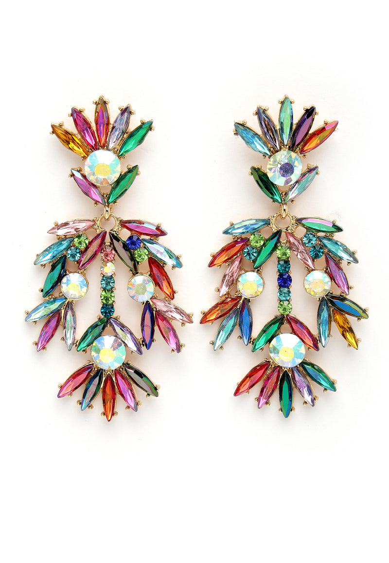 Boucles d'Oreilles Fantaisie Plume Florale