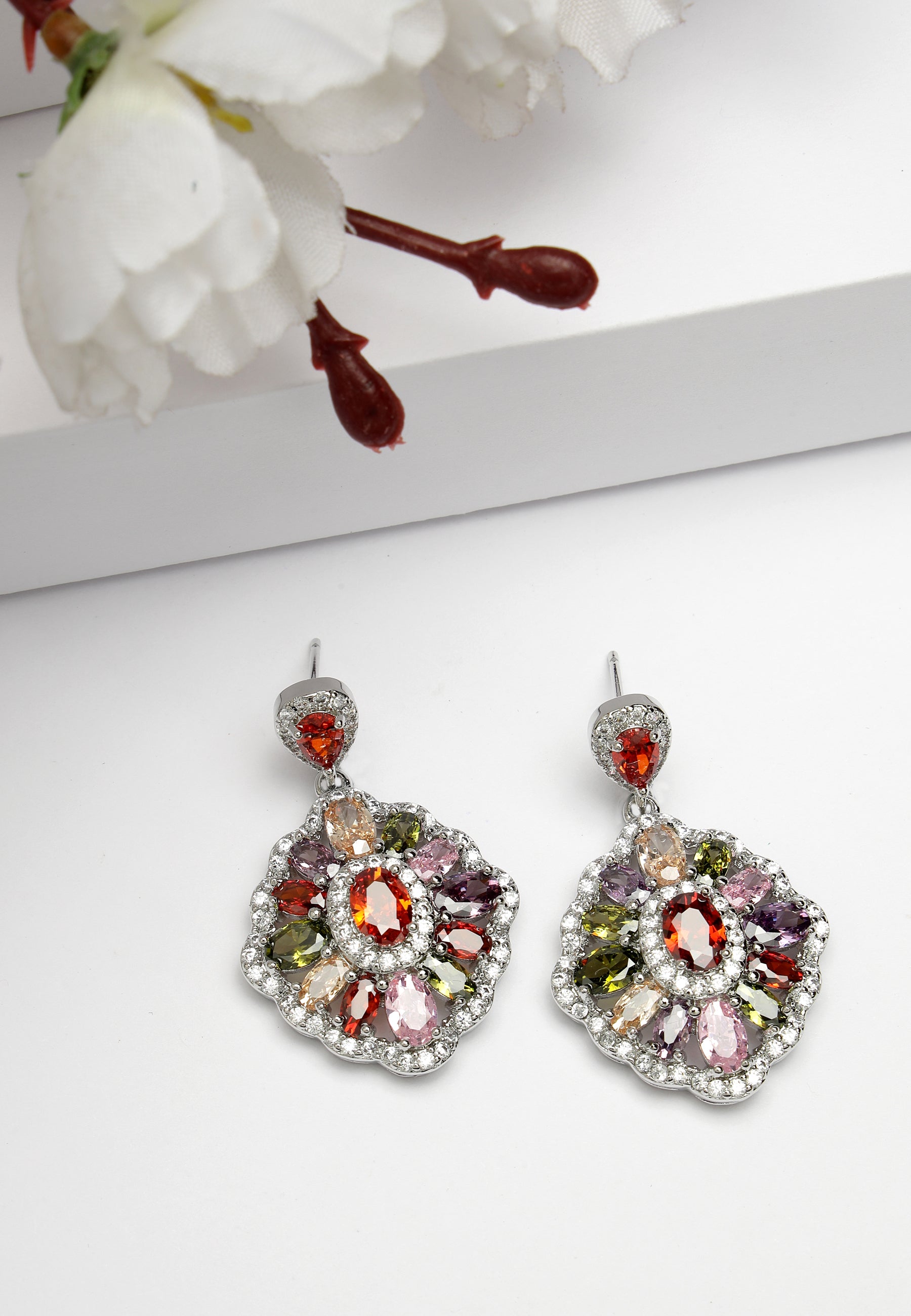 Cubic Zirconia Statement Earrings