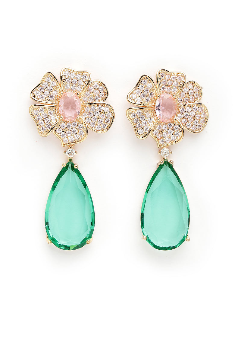 Pendientes colgantes con flores