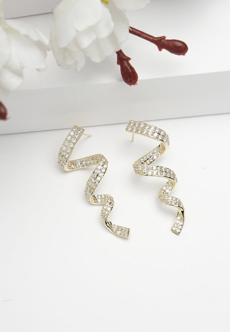 Cubic Zirconia Twisted Oorbellen