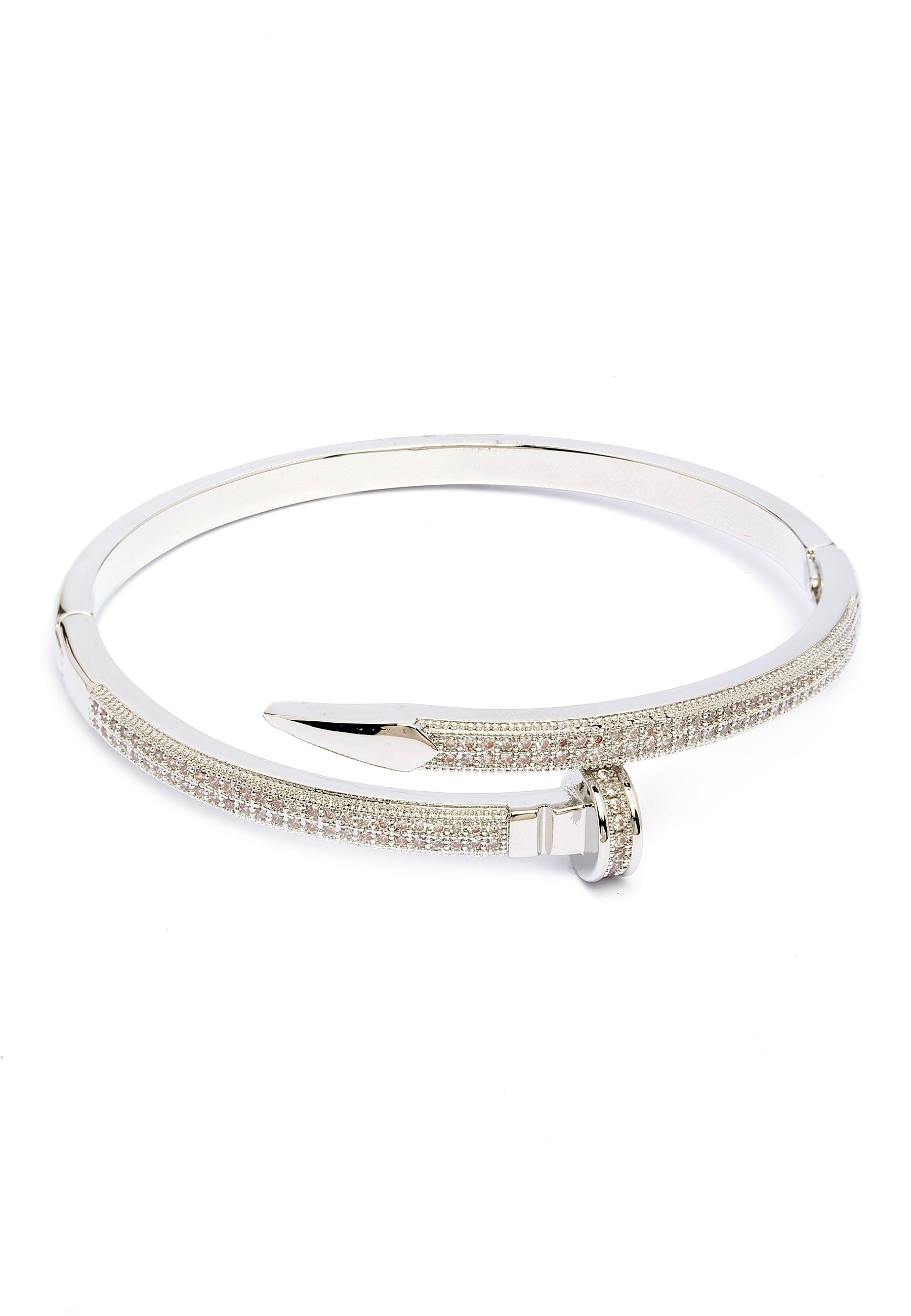 Sharp Silver Gleaming Bangle