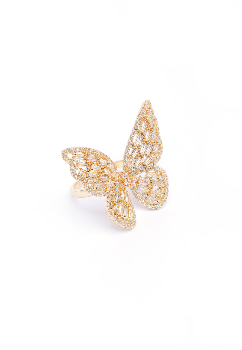 Golden Butterfly Winged Ring