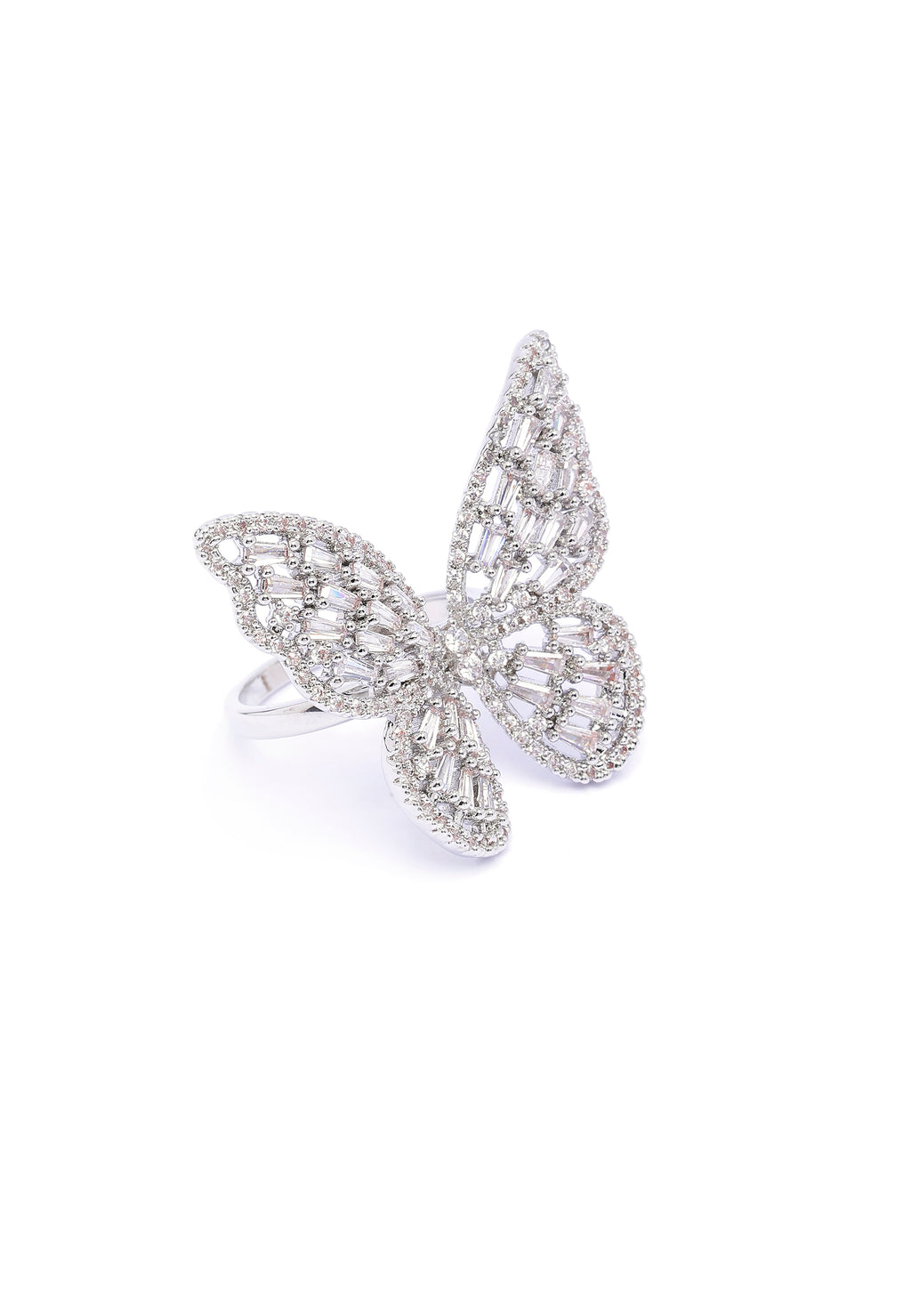 Anillo Clásico Mariposa Baguette