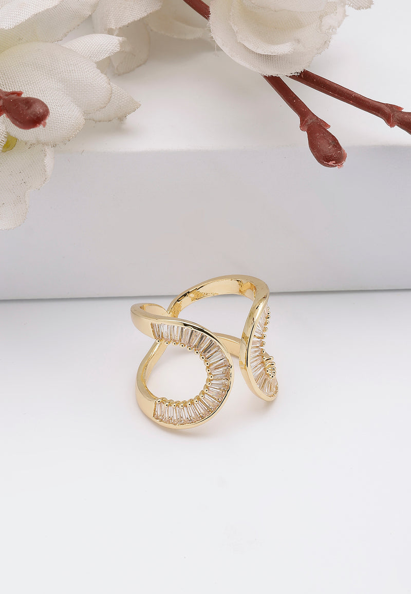 Golden Crescent Glam ring