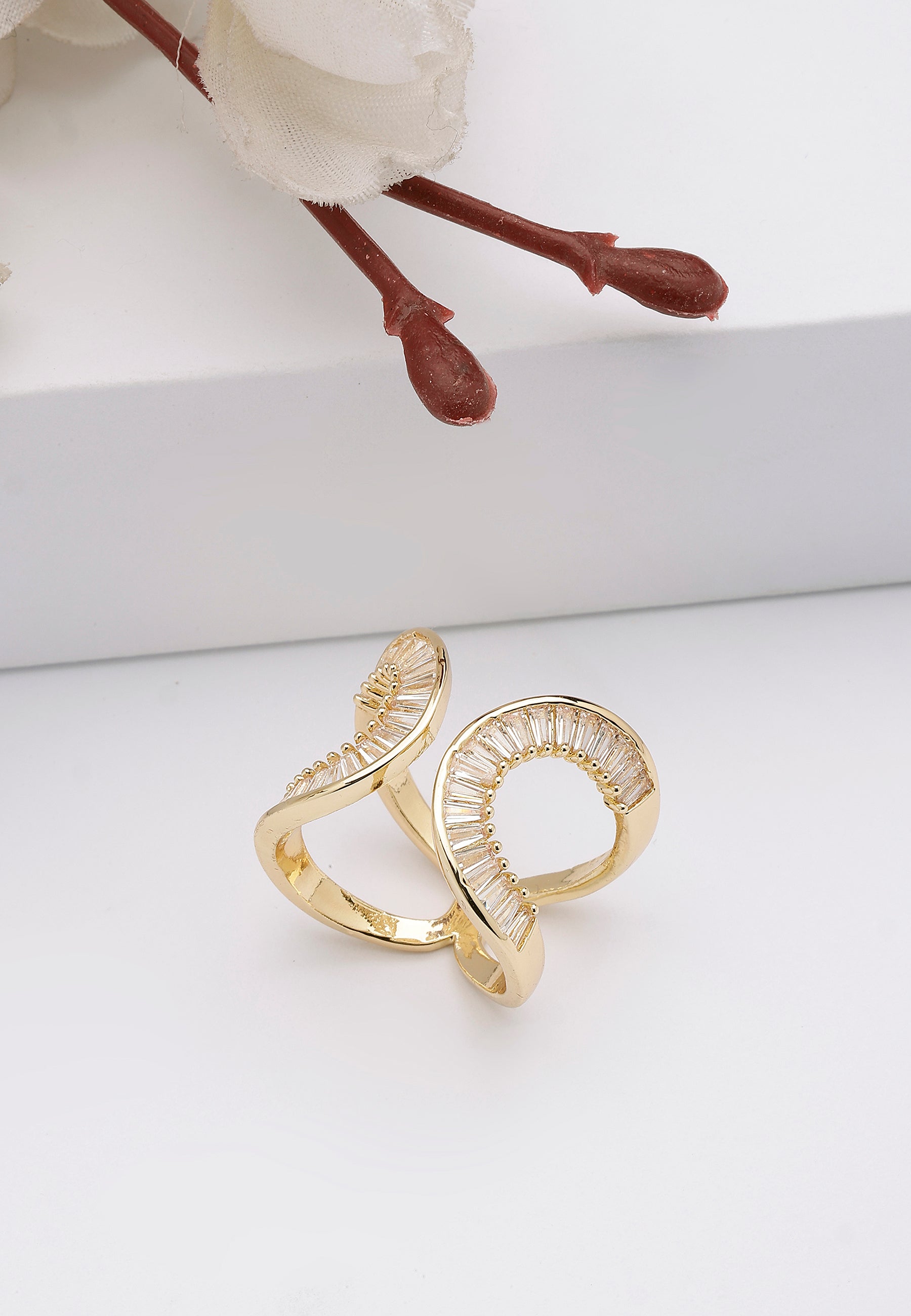 Golden Crescent Glam ring