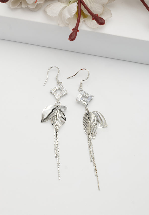 Gleaming meticulous Leaf Dangle earrings