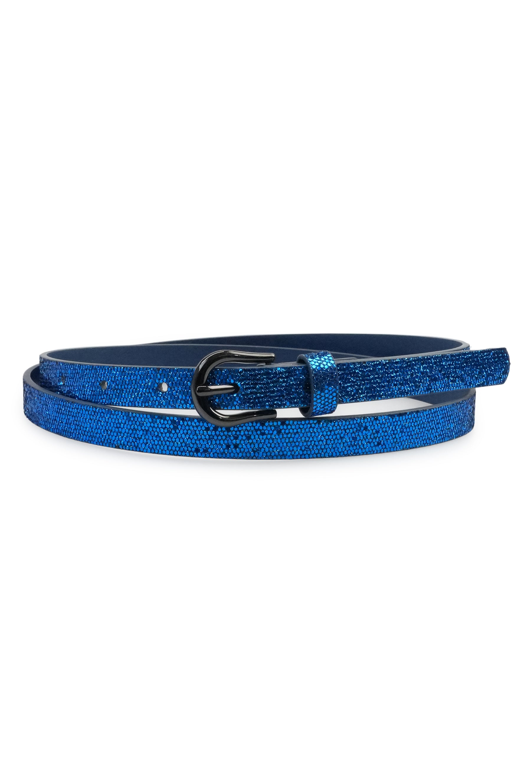 Sleek Gleaming Snake Print Belt