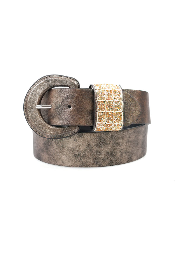 Luxe Glitter Circular Buckle Belt