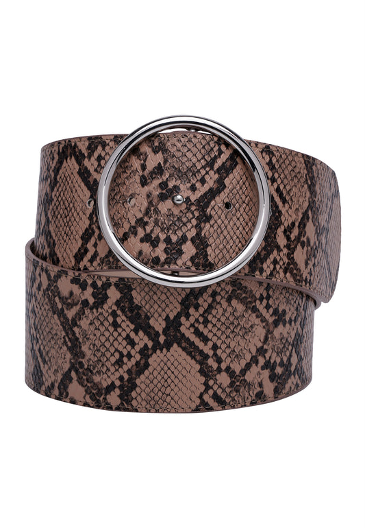 Snake Print Dual Buckle Belt
