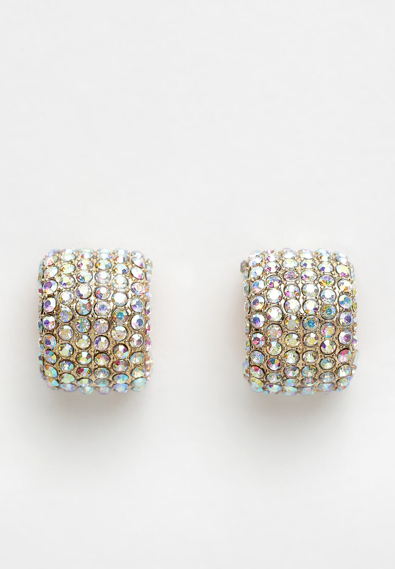 Gold Crystal Stud Earrings