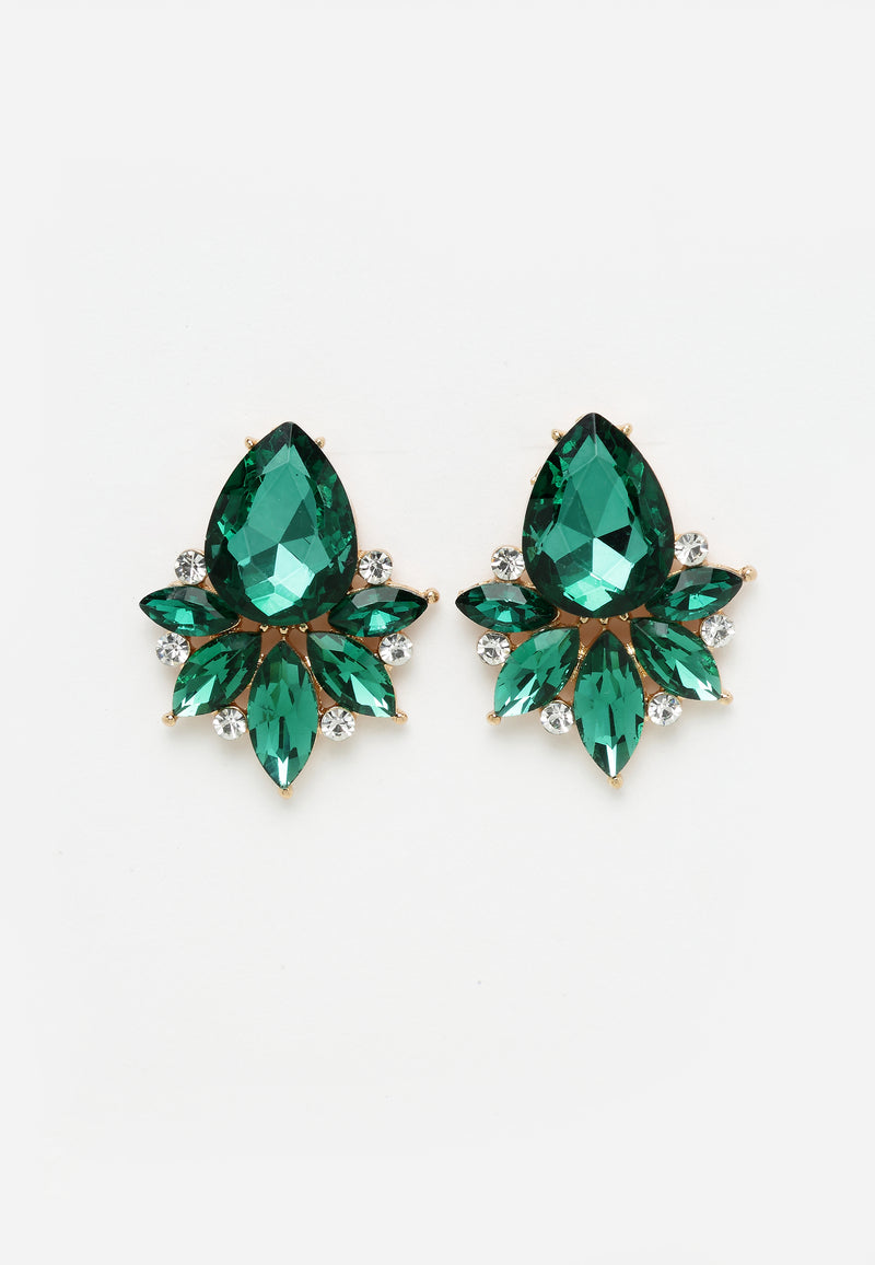 Crystal Studs in Green