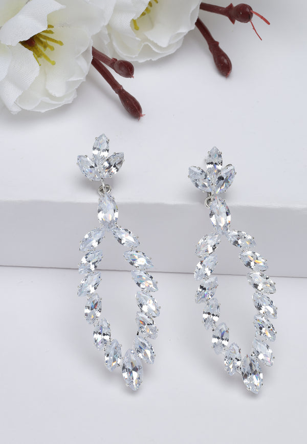 Crystal Drop Long Earrings