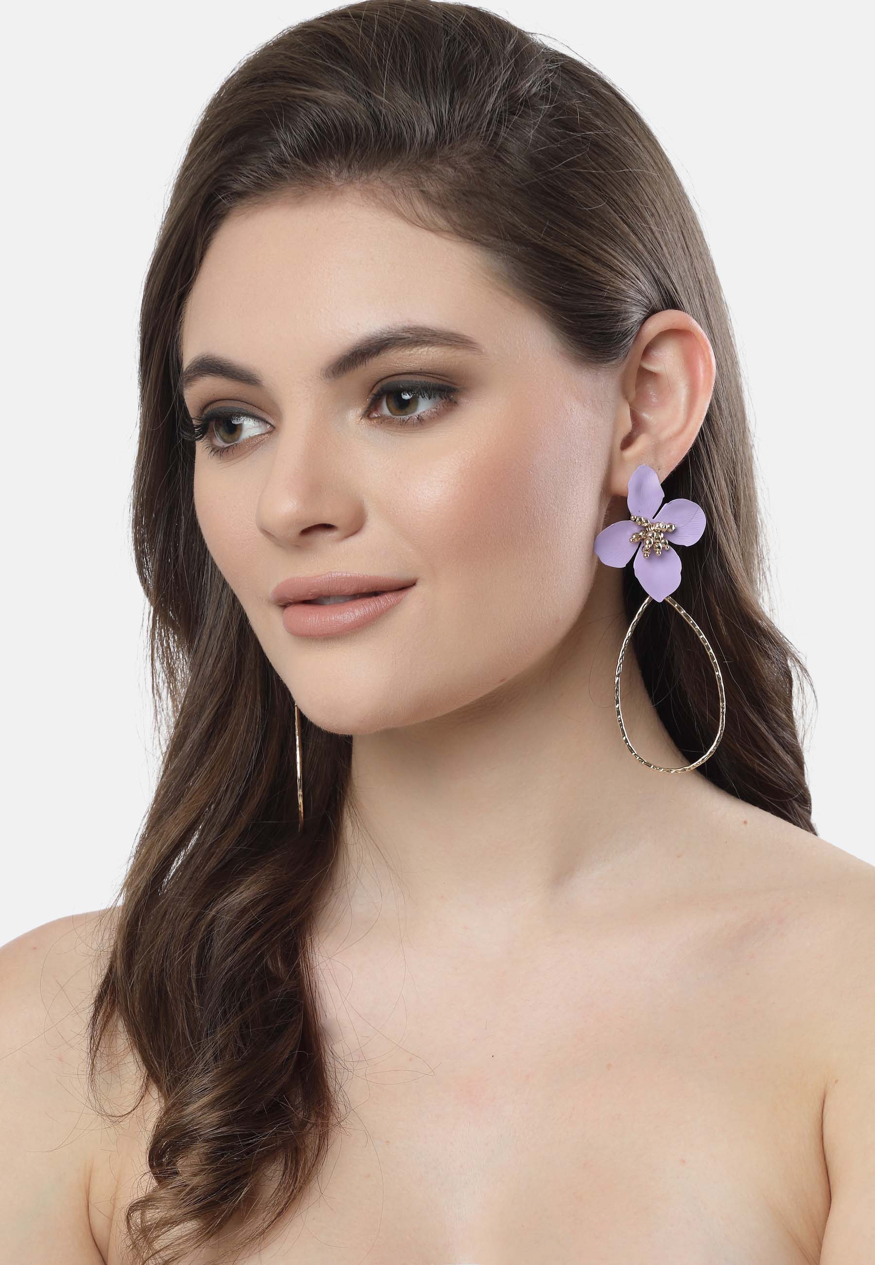 Plum Blossom Earrings in Lavender